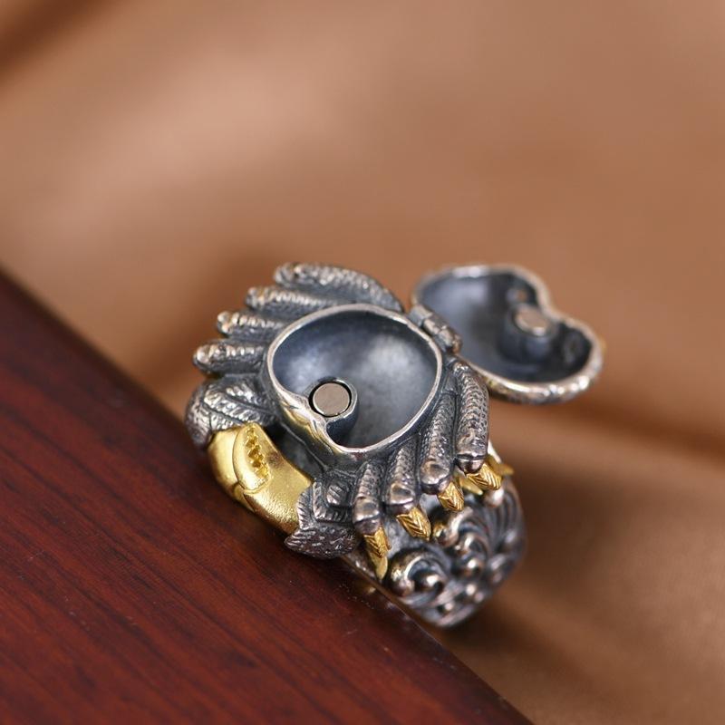 Sterling Silver Crab Ring S925 Silver Ring Retro
