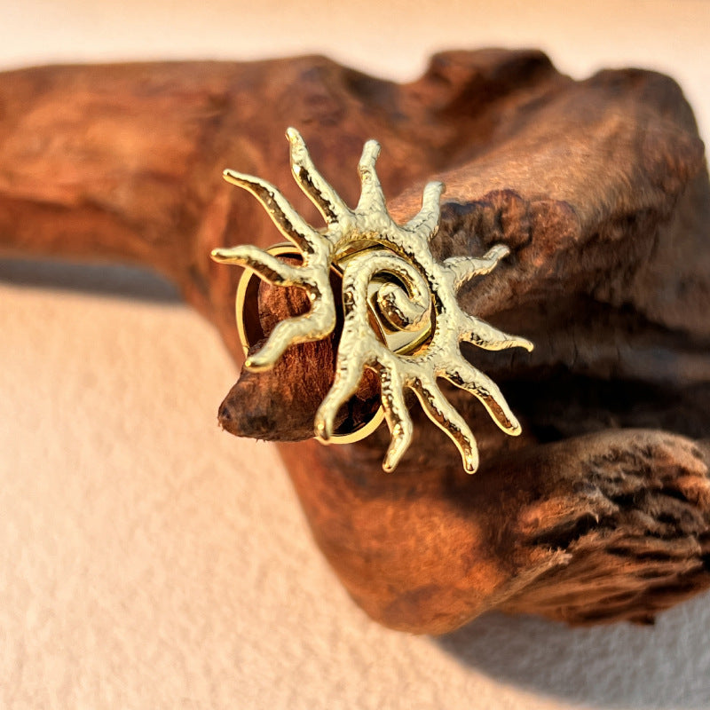 Sunflower Titanium Steel Earrings & Ring