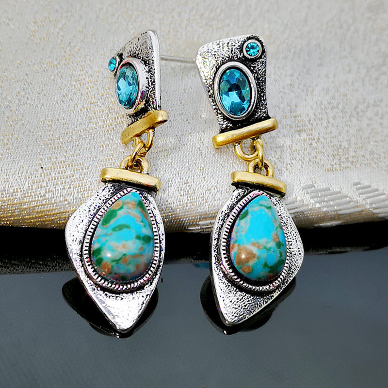 Boucles d'oreilles vintage turquoise pour femme
