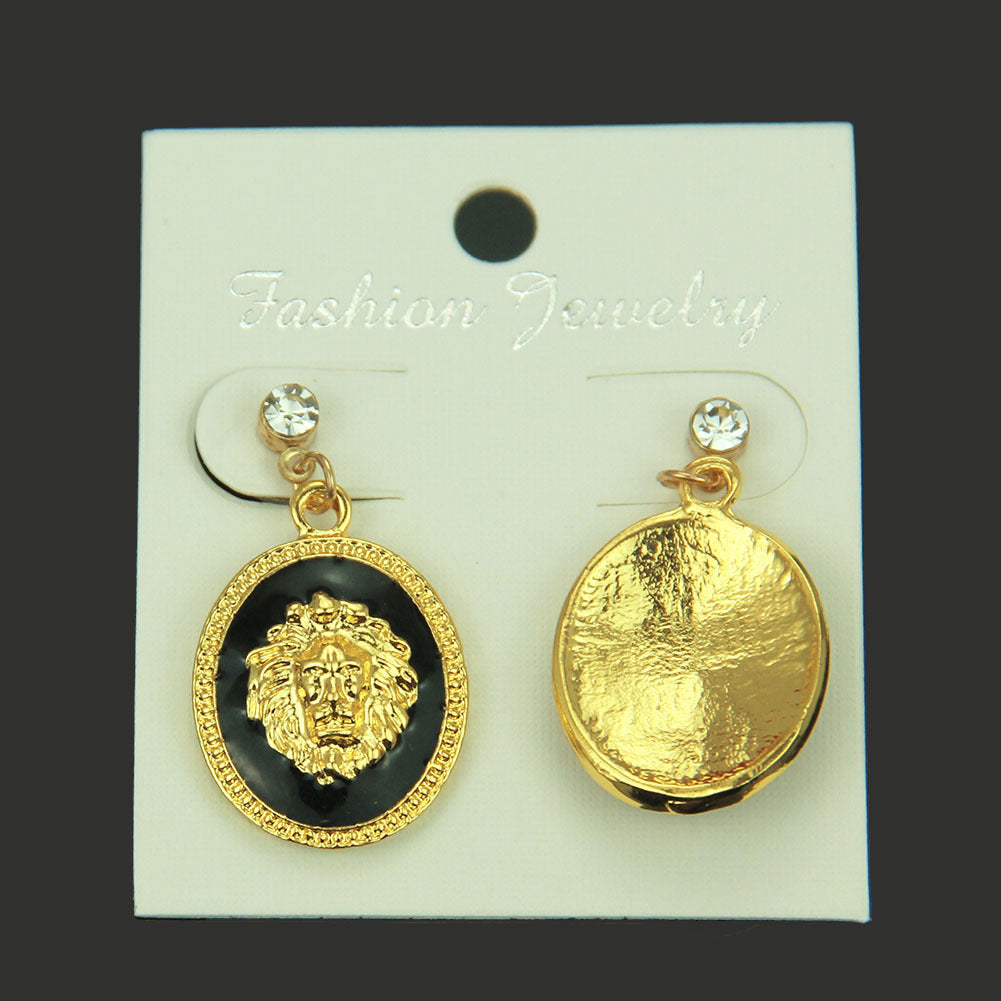 Alloy Dripping Lion Head Earrings