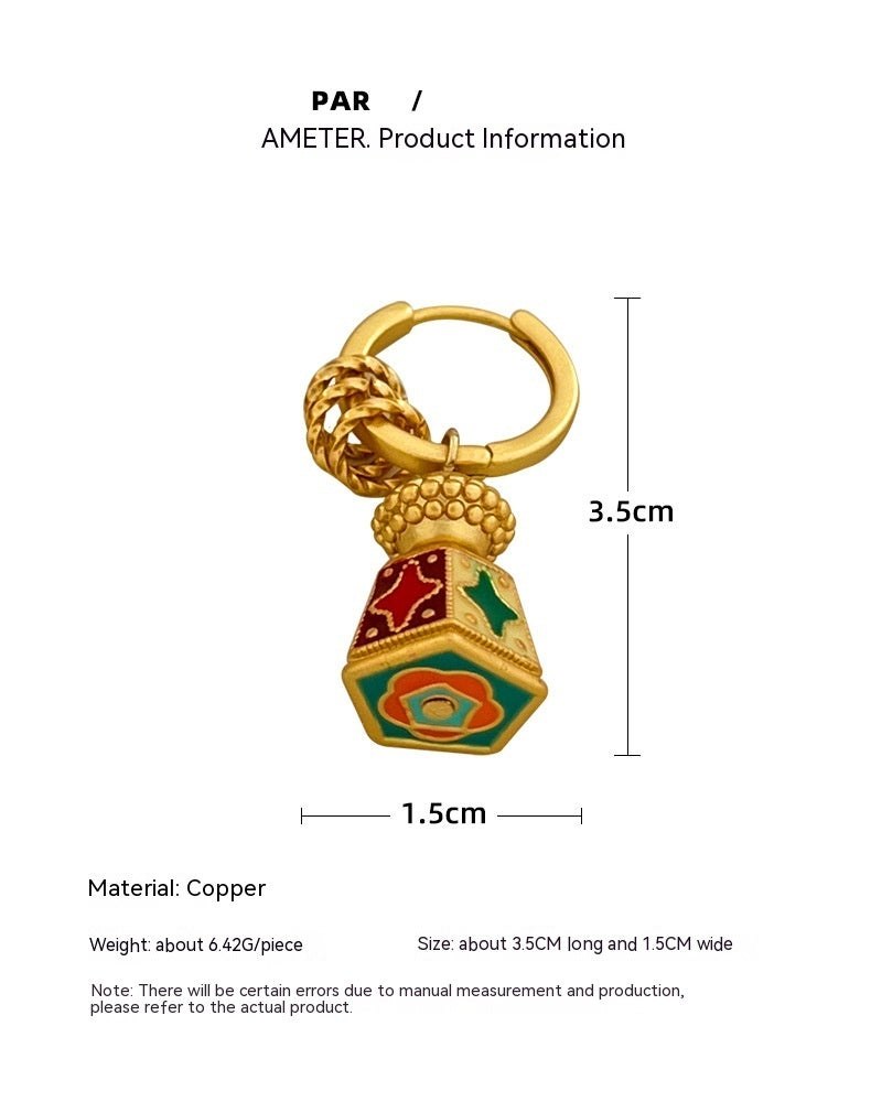 Retro Enamel Enamel Earrings