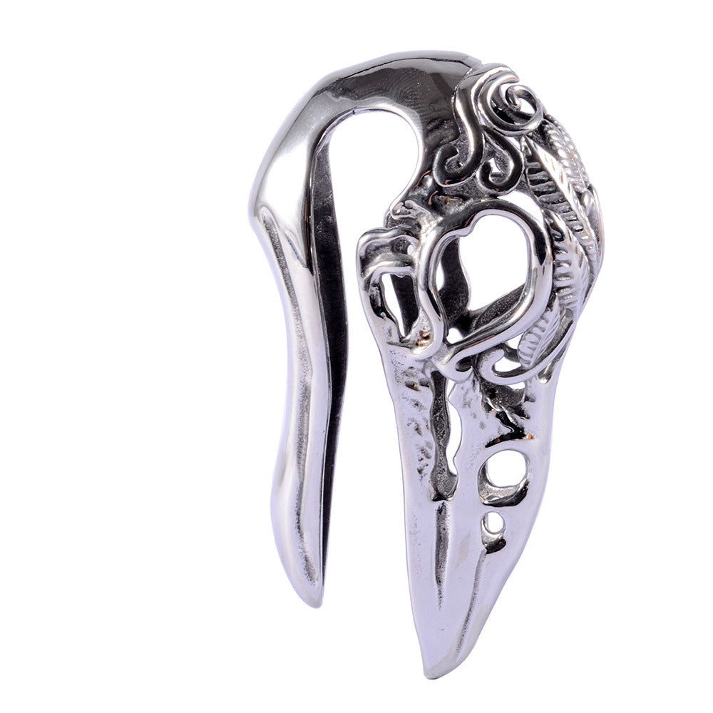 Stainless Steel Bird Head Earrings Hollow