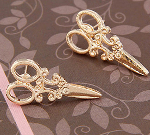 Vintage Fashion Scissors Stud Earrings