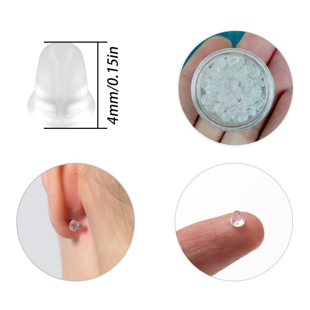 Transparent Hypoallergenic Silicone Earrings Back Plug