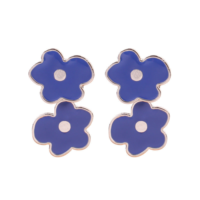 Gold plated Enamel Drip Oil Earrings