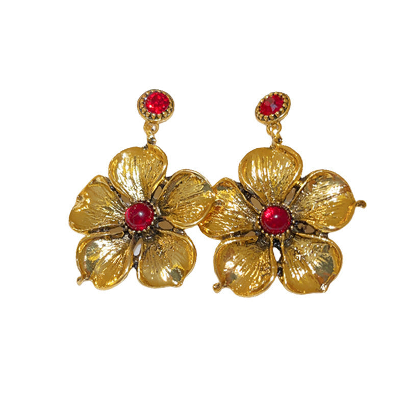 Fashion Golden Vintage Flower Earrings