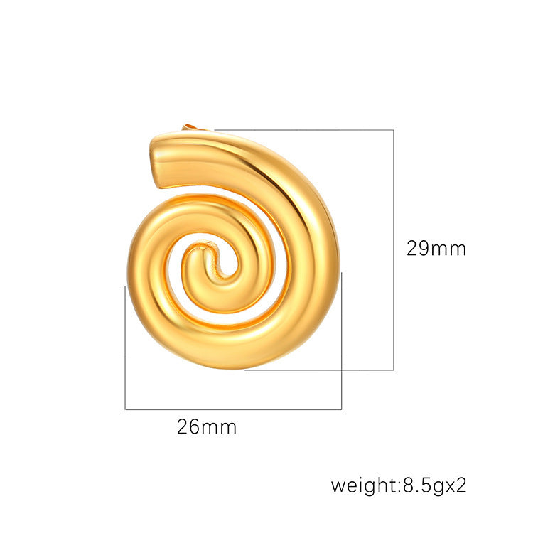 Gold Plated Stainless Steel Rotating Thread Earrings