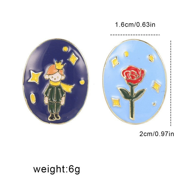 Drip Oil Painting Oval Flower Earrings