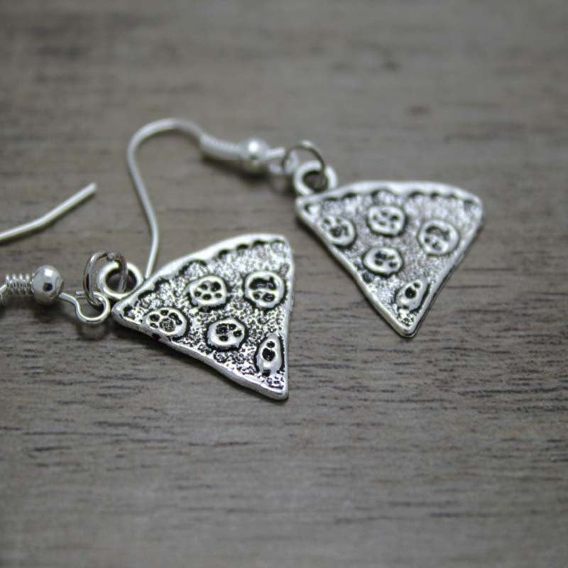 Silver vintage triangle earrings