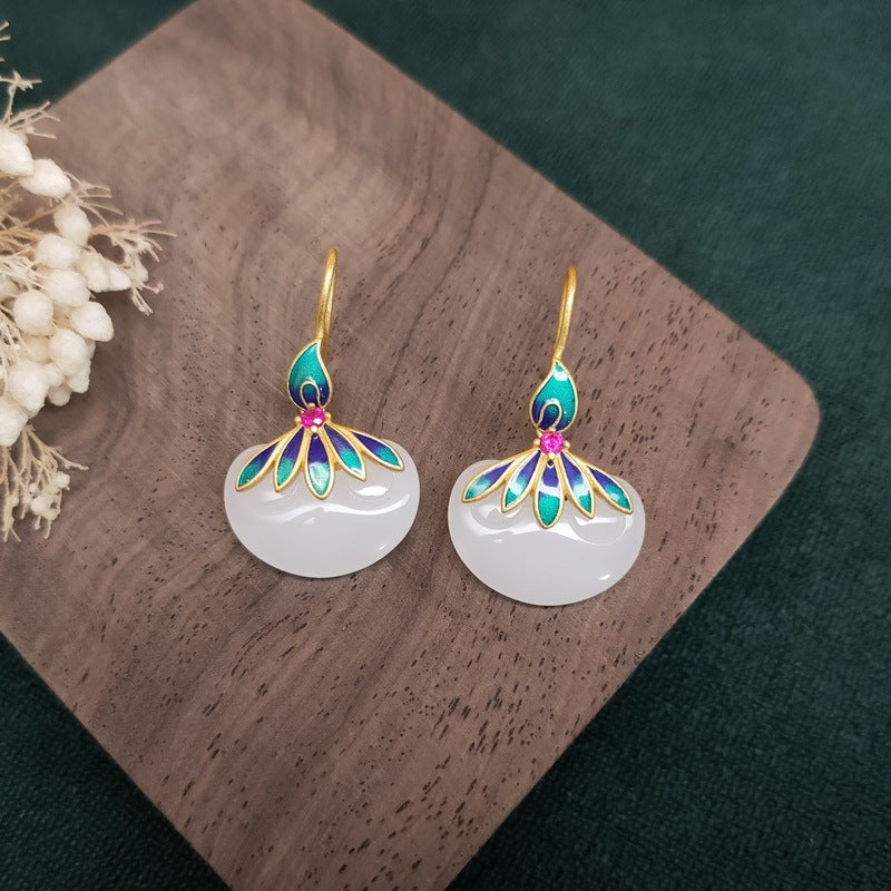 Fashion Vintage Hetian Jade Earrings