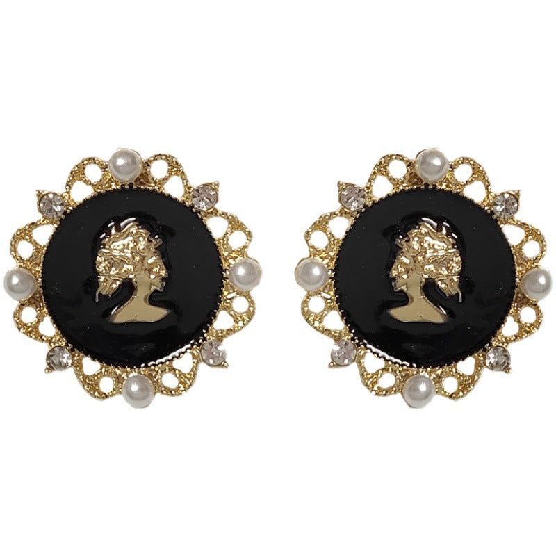 Vintage Baroque Enamel Earrings