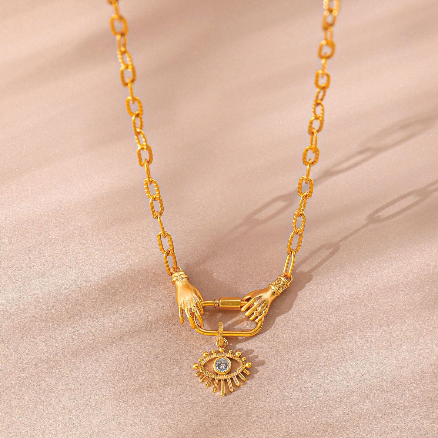 18K Gold Plated Devil's Eye Zircon Necklace