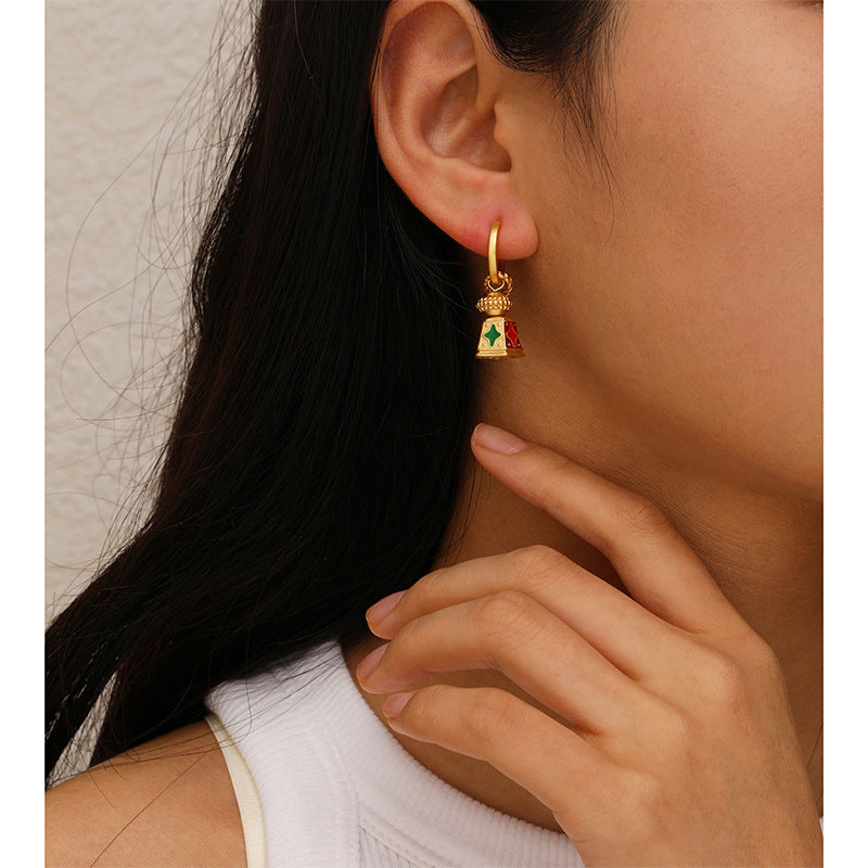 Retro Enamel Enamel Earrings