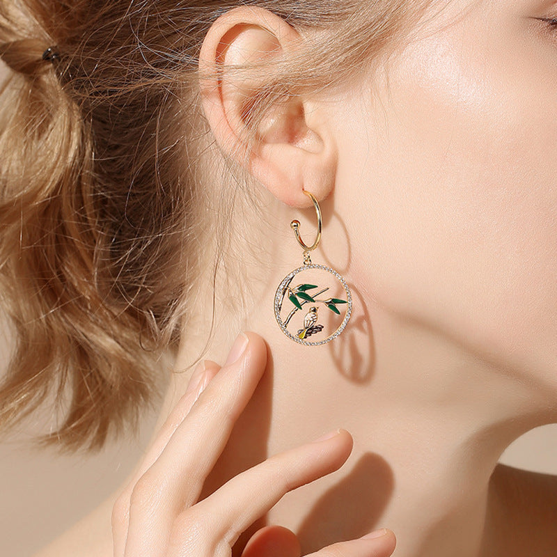 Silver Post Vintage Cute Drip Oil Cutout Earrings