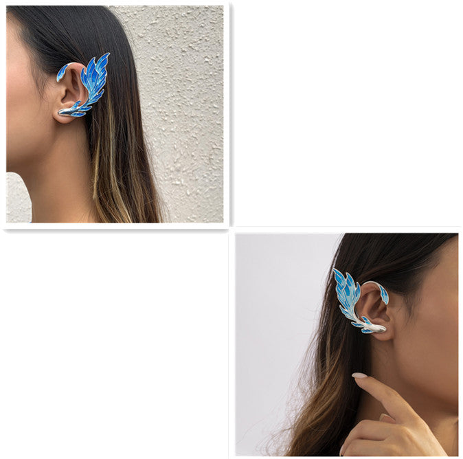 Boucles d'oreilles à tige simples en alliage d'huile avec poisson rouge peint