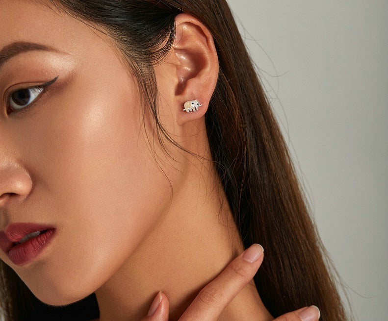 Zoo Series Dripping Oil S925 Silver Earrings