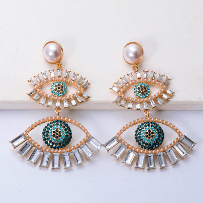 Fashion alloy angel eyes acrylic earrings