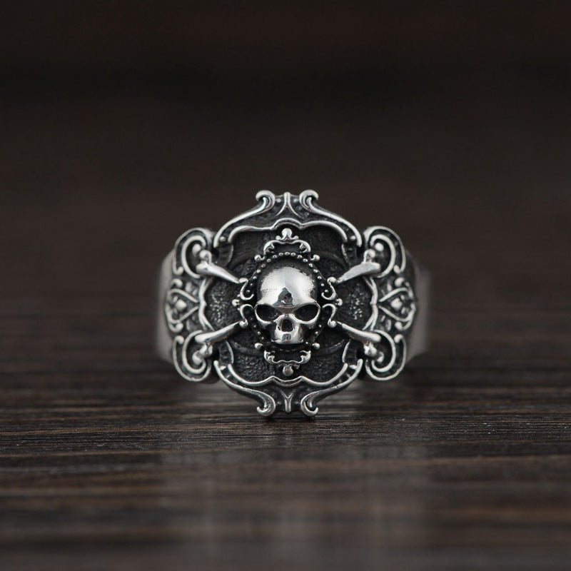 S925 Silver Vintage Men's Skull Ring