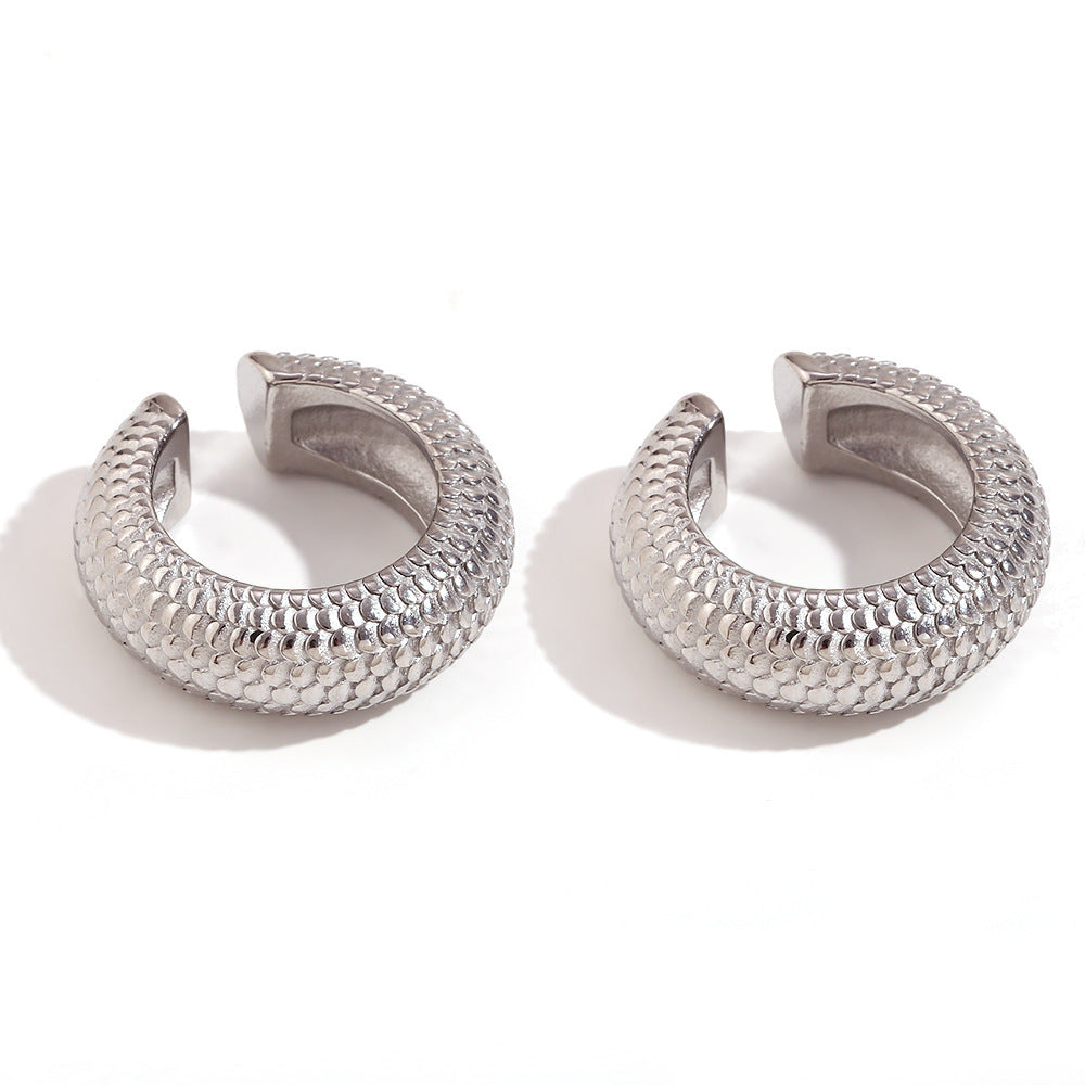 18k Gold Plated Big Stainless Steel Hoop Earrings