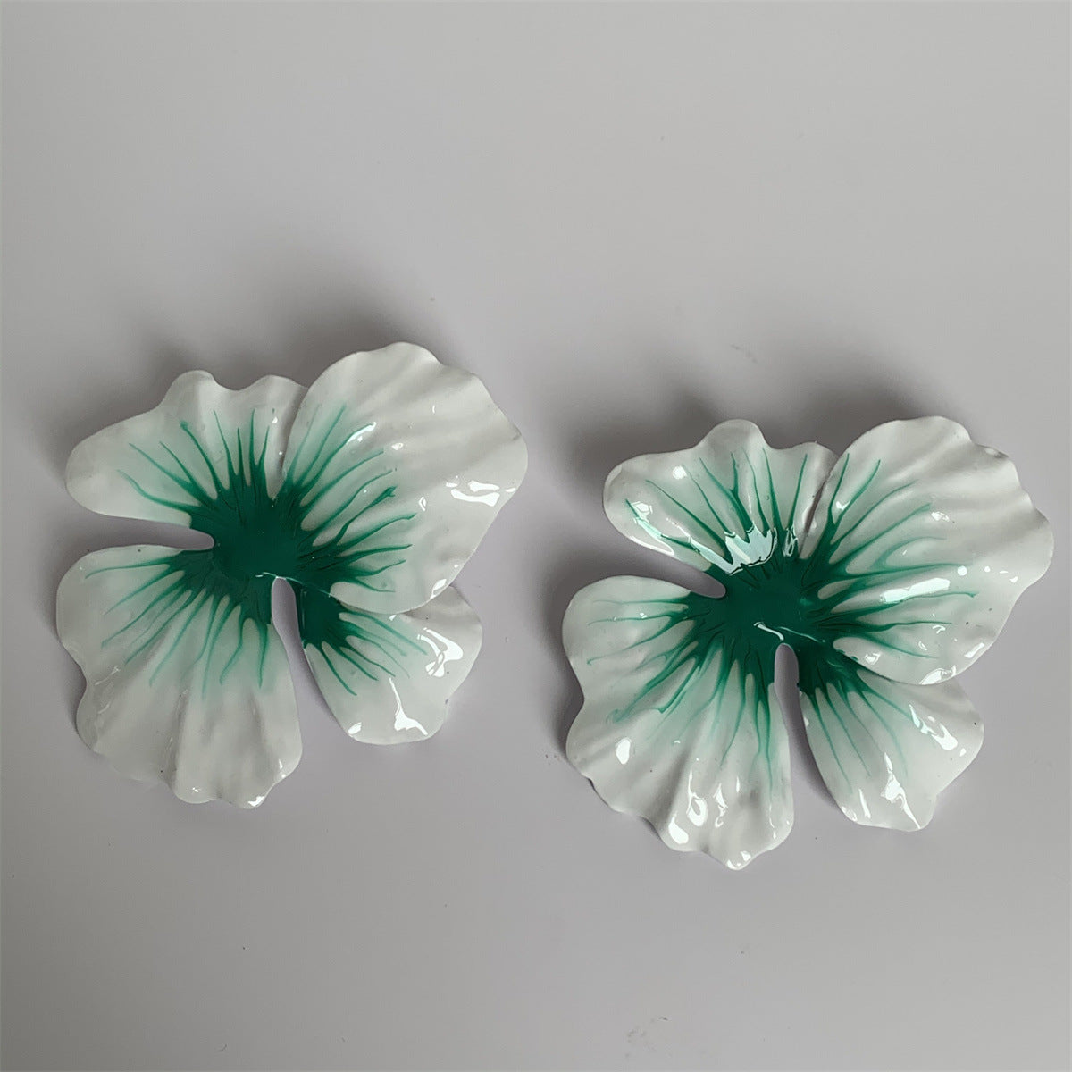 Enamel Drop Oil Glaze Big Flower Stud Earrings