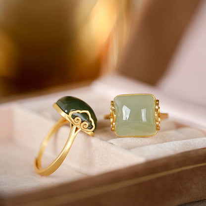 Adjustable Vintage style Jade Ring