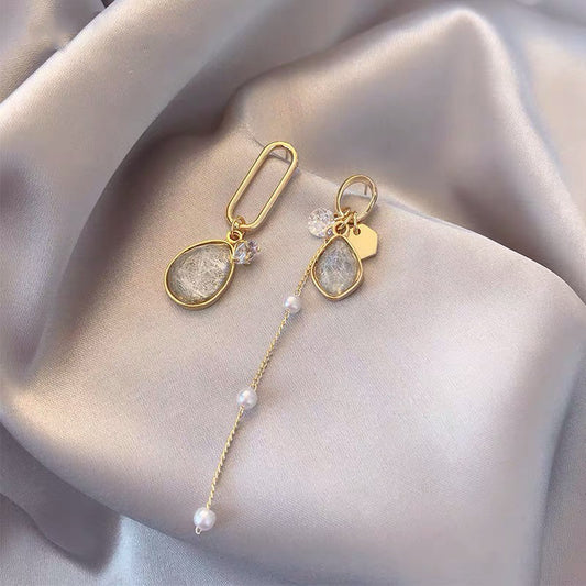 Vintage Opal Long  Pearl Earrings