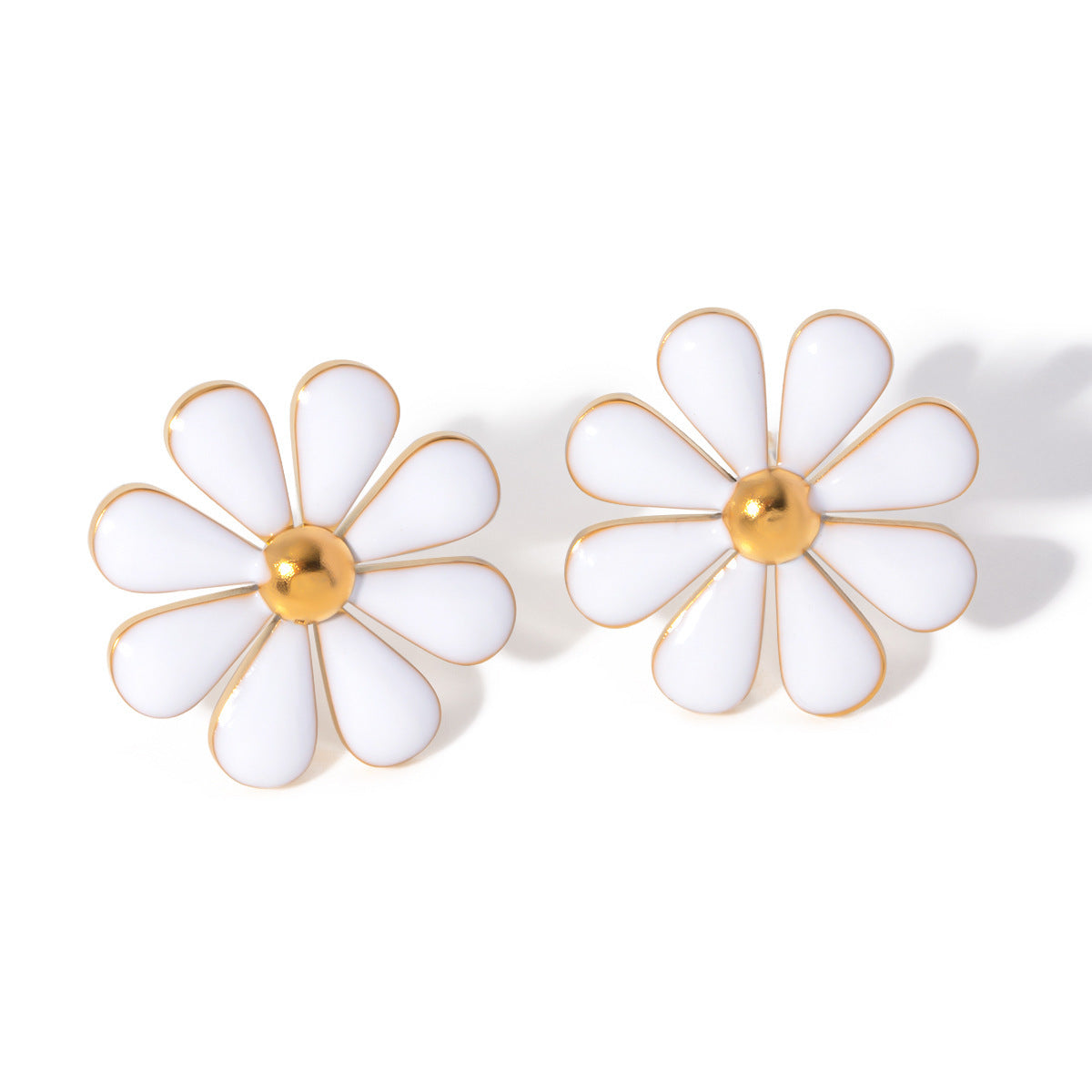 Summer 18K Gold Stainless Steel Flower Earrings