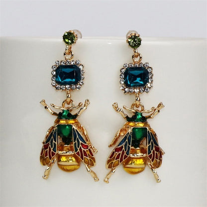 Boucles d'oreilles abeille en émail