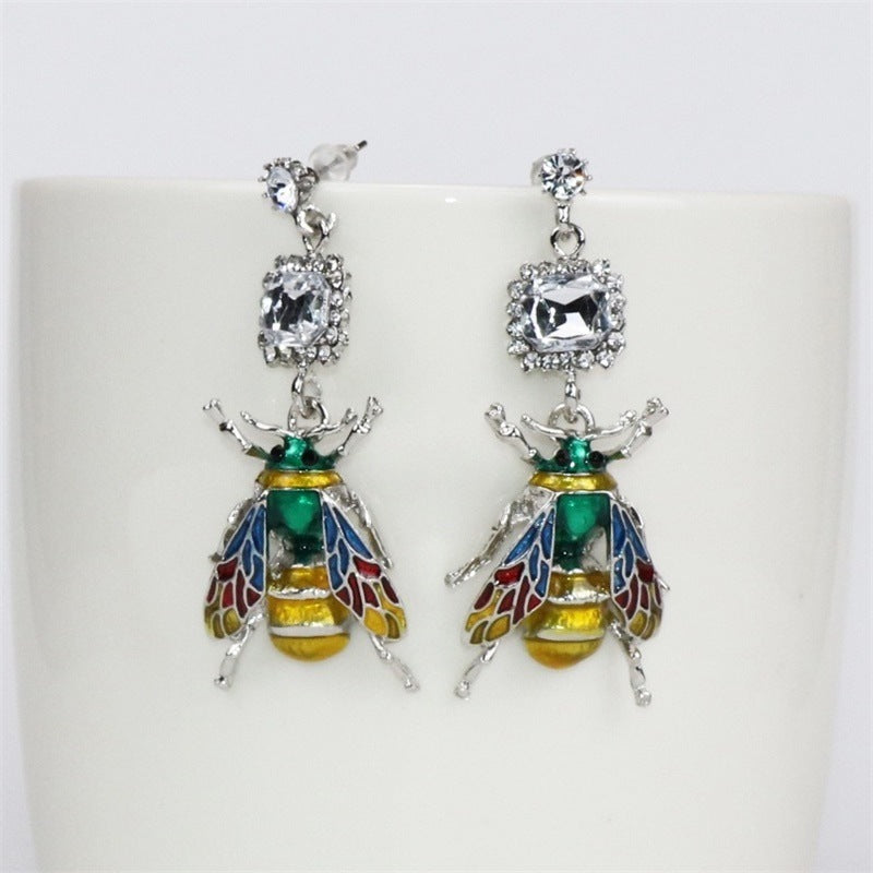 Boucles d'oreilles abeille en émail