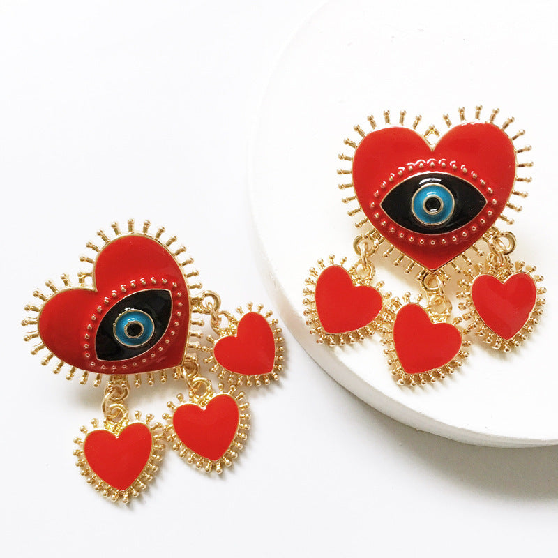 Dripping Eyes Love Earrings Large Personality Temperament