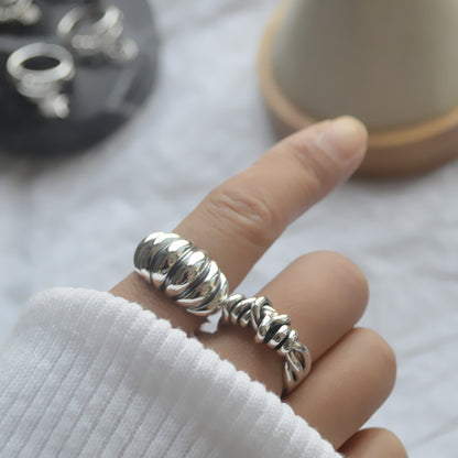 s925 Silver Multilayer Winding Irregular Ring