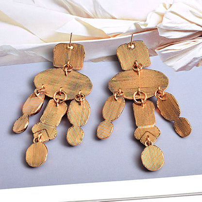 European And American Style Fashion Resin Round Pendant Color Earrings