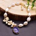 Baroque Freshwater Pearl & Lapis Lazuli Bracelet