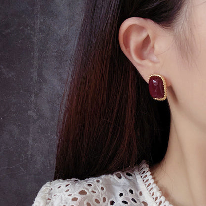 Boucles d'oreilles à tige de style baroque français