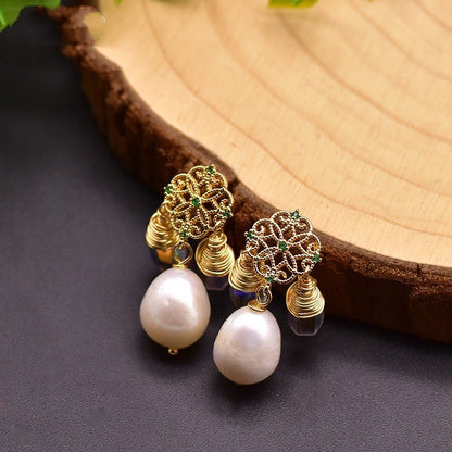 Boucles d'oreilles originales en perles baroques naturelles Edison