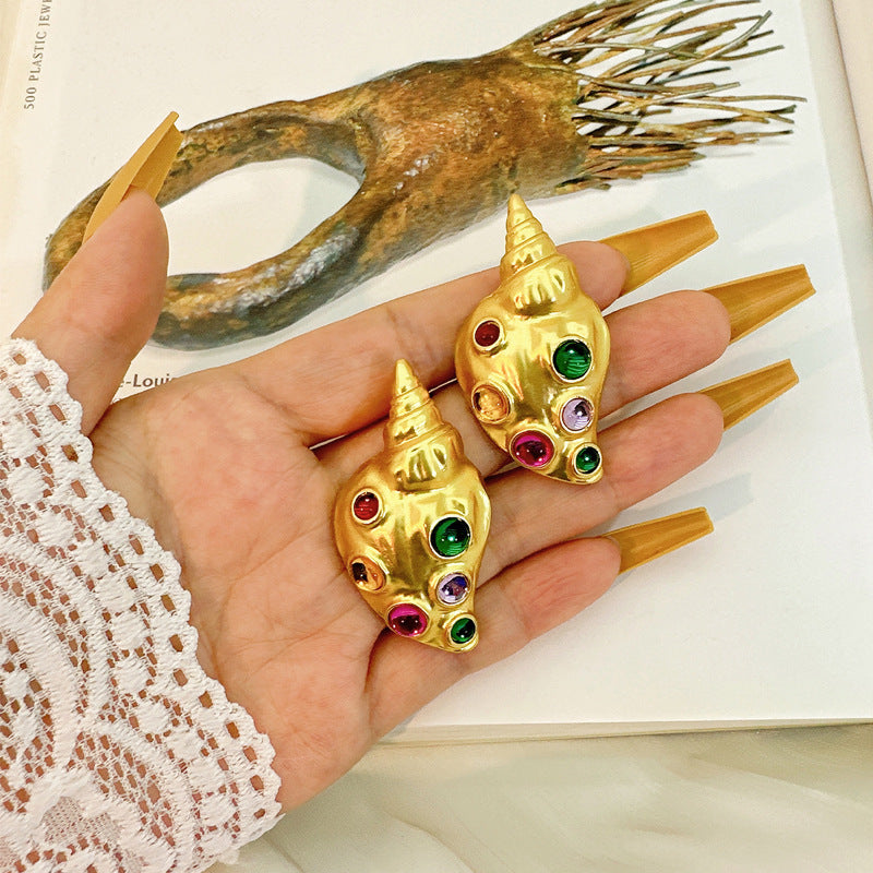 18k Gold plated Conch-shaped Earrings