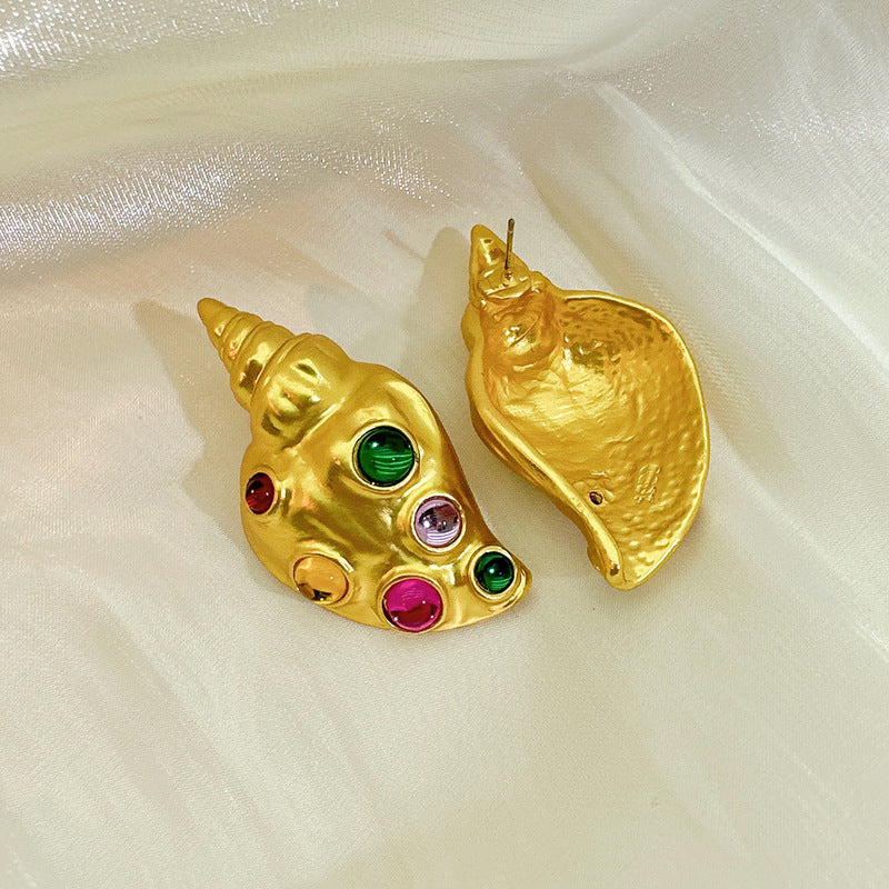 18k Gold plated Conch-shaped Earrings