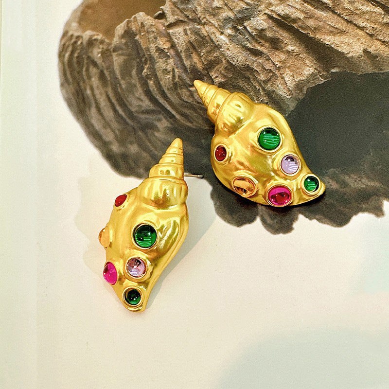 18k Gold plated Conch-shaped Earrings