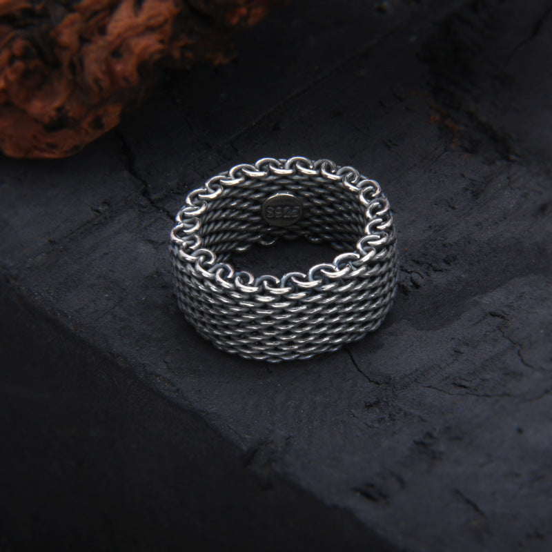 Bague turque tissée à la main en argent sterling S925
