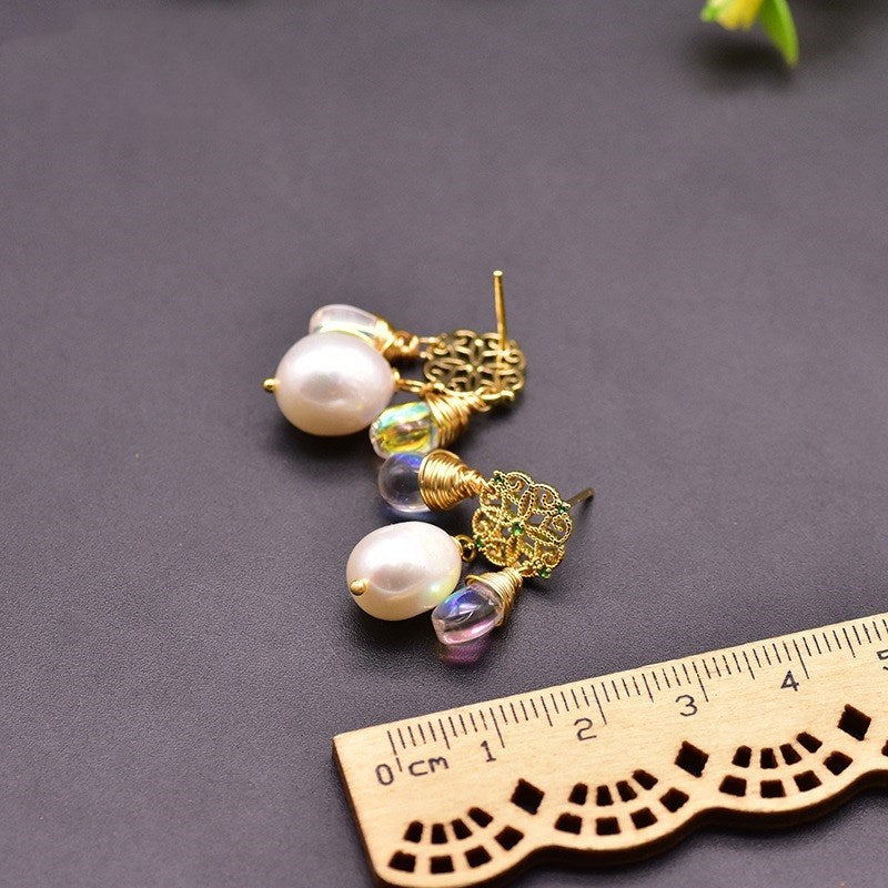 Boucles d'oreilles originales en perles baroques naturelles Edison