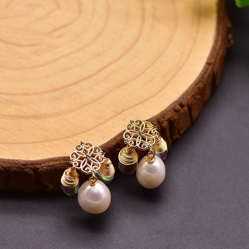 Boucles d'oreilles originales en perles baroques naturelles Edison