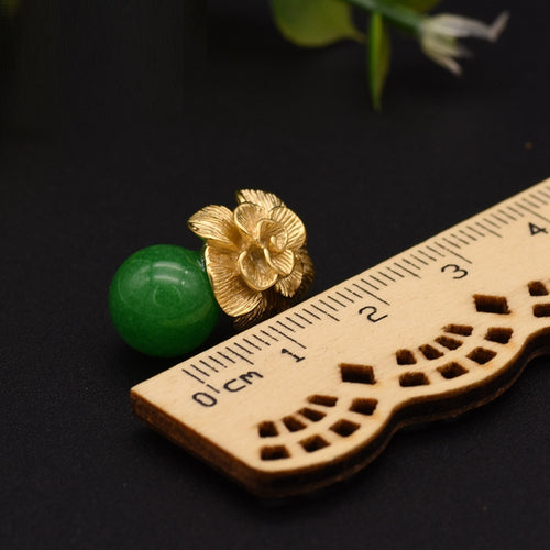 14k gold plated copper Jade Retro Earrings
