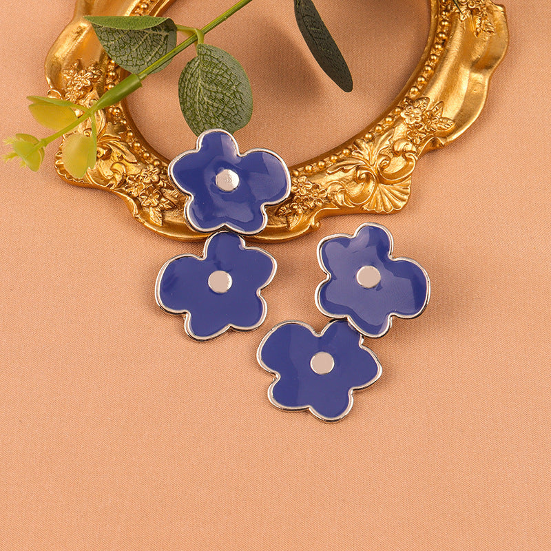 Gold plated Enamel Drip Oil Earrings
