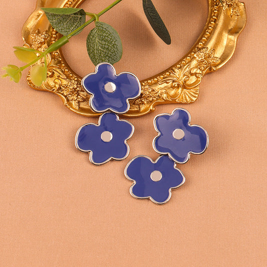 Gold plated Enamel Drip Oil Earrings