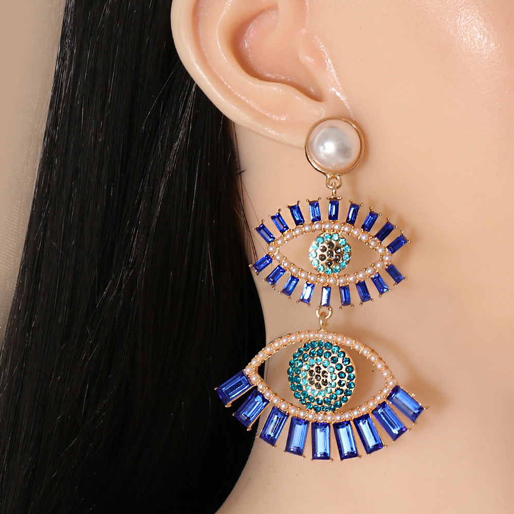 Fashion alloy angel eyes acrylic earrings