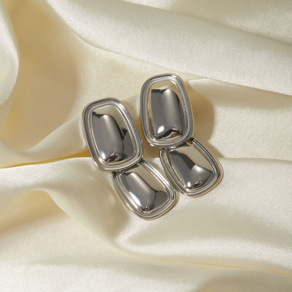 Rectangular Pendant Titanium Steel Earrings
