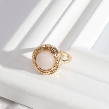 Silver Needle Pearl Baroque Vintage Ring