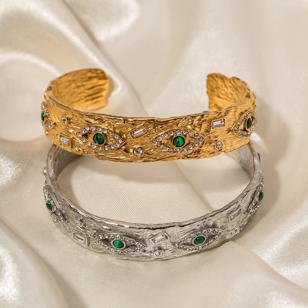 Bracelet en acier titane texturé or 18 carats