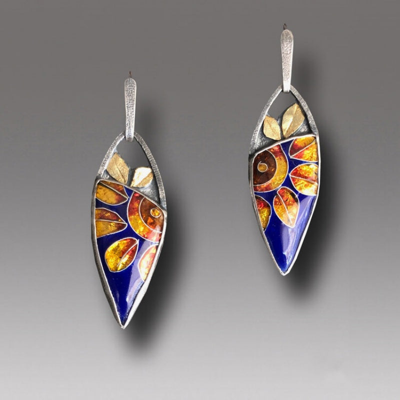 Crystal Clear Enamel Earrings