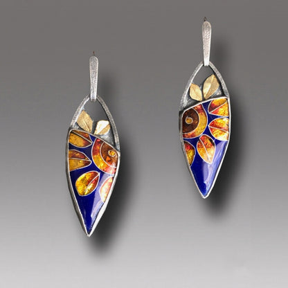 Crystal Clear Enamel Earrings